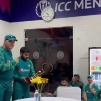 After Pakistan’s win, an awards ceremony was held for the players in the dressing room