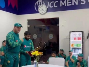 After Pakistan’s win, an awards ceremony was held for the players in the dressing room