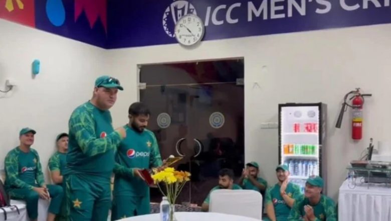 After Pakistan’s win, an awards ceremony was held for the players in the dressing room