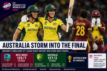 Australia Cruise Past West Indies to Reach ICC Women’s T20 World Cup Final